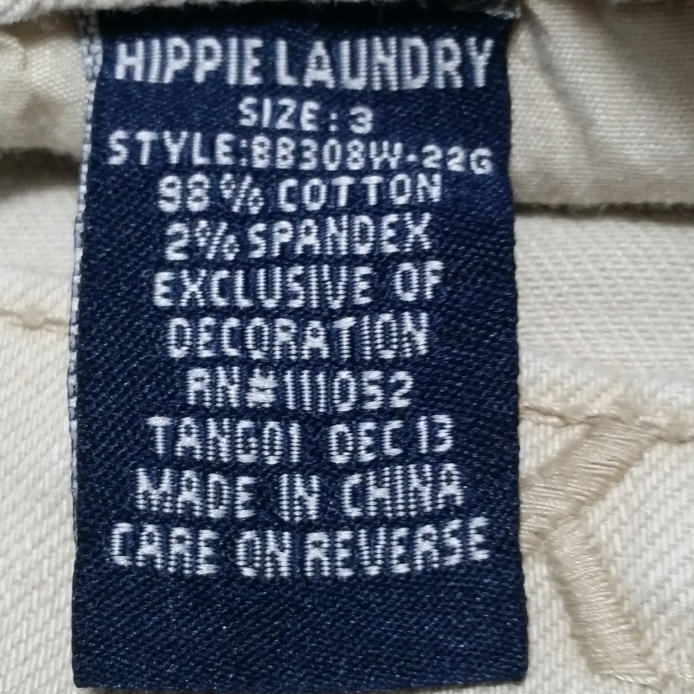 HIPPIE LAUNDRY  DISTRESSED TAN SHORTS - Picture 6 of 7